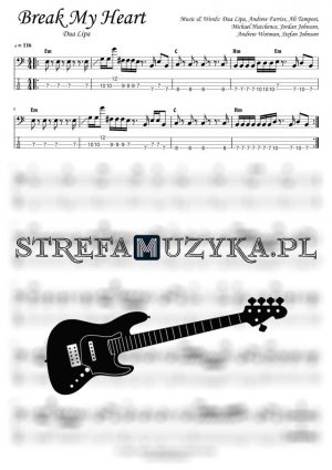 Break My Heart - Dua Lipa - Bass Tab - Gitara Basowa