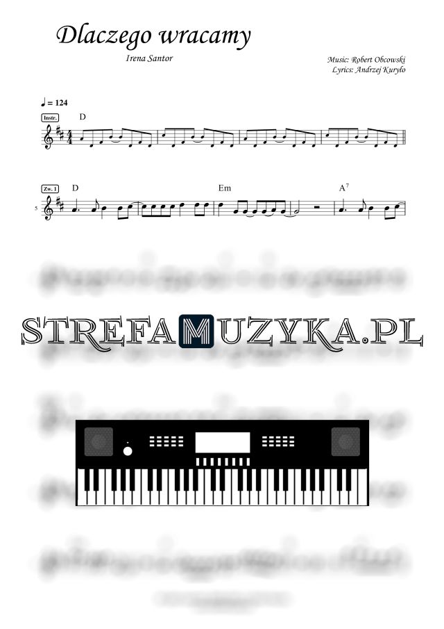 Dlaczego wracamy - Irena Santor - Nuty na Keyboard Dlaczego wracamy - Irena Santor nuty pdf na keyboard